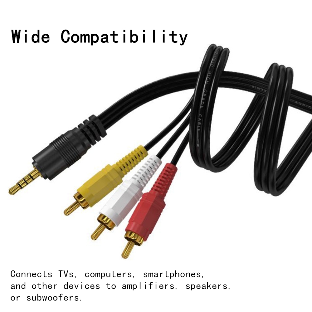 Home Cinema Idea - 3.5mm 3 RCA Ses Video Kablosu