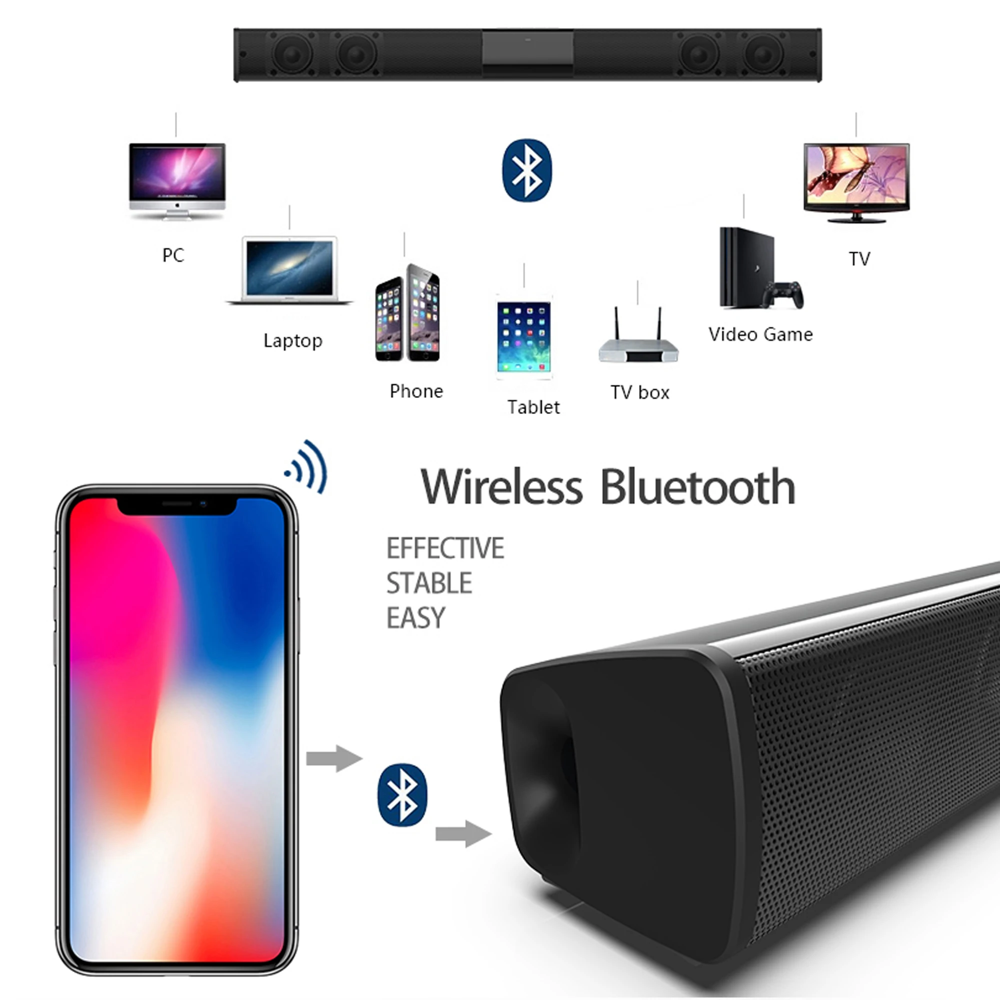 TV bilgisayar için 40W yüksek  - Home Cinema Wireless Speakers incelemesi ve fiyatı